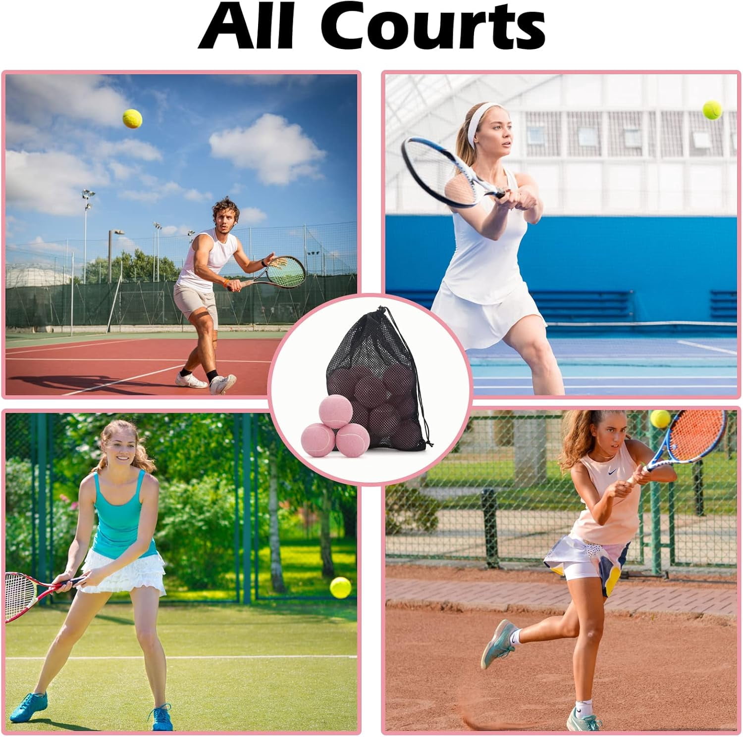 12 Pack Tennis Balls, Advanced Pressure Training Tennis Balls Practice Balls, Tennis Balls for Dogs, Thickened Tennis with Mesh Bag for Transport, Beginner Exercise Ball, Sturdy High Elastic