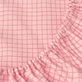 thumbnail image 6 of Mainstays Kids 100% Cotton Percale Bed Sheet Set, Twin, Pink Grid, 3 Pieces, 6 of 7