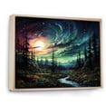 thumbnail image 2 of Designart "Emerald Embers of the Aurora Borealis I" Landscapes Floater Framed Wall Art Print, 2 of 7