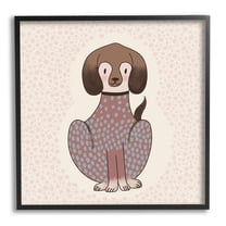 Stupell Industries Adorable Spotted Dog Kids Polka Dot Patterned Animal Graphic Art Black Framed Art Print Wall Art, Design by Birgit Maria Kiennast