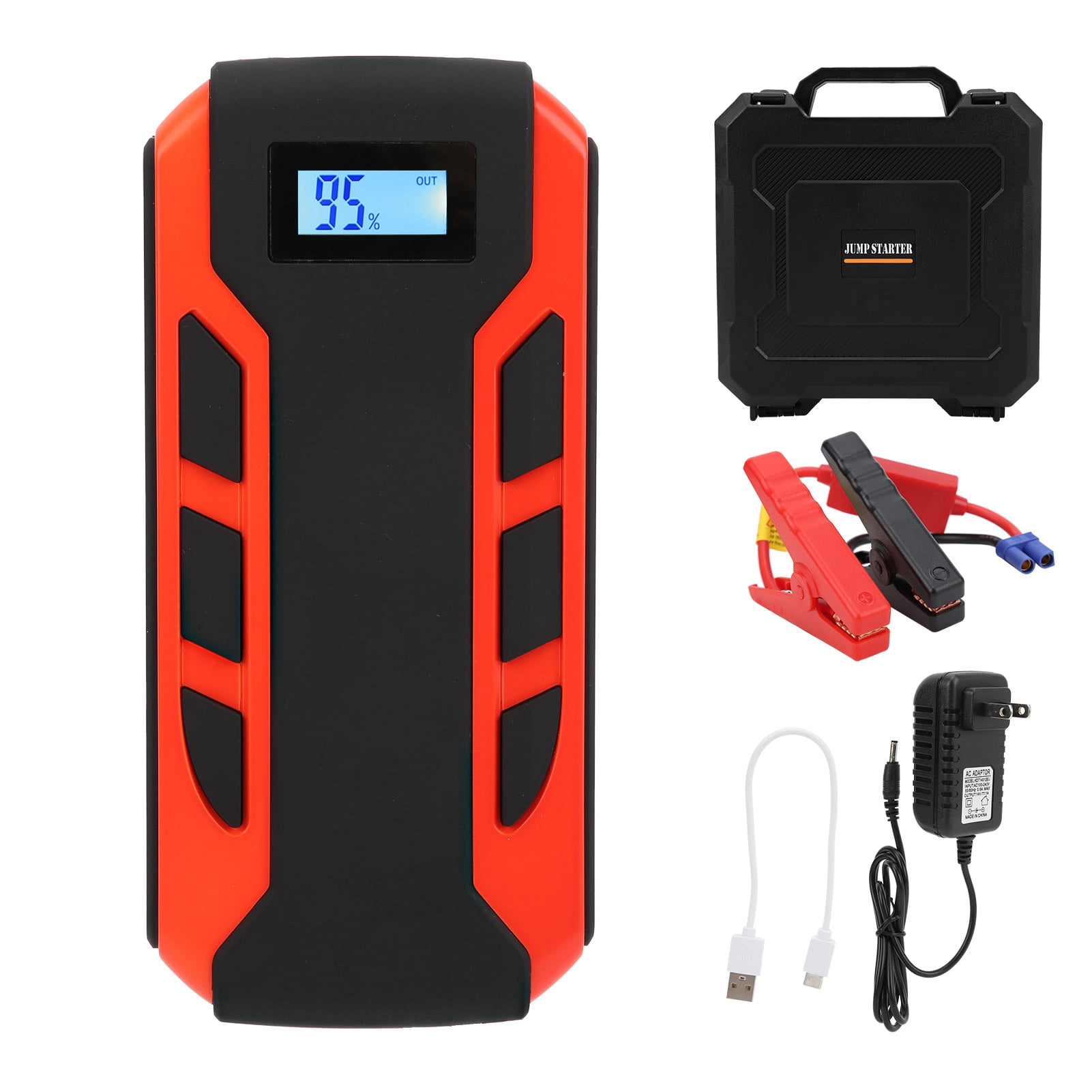 Car Jump Starter 20000mAh USB Power Digital Display Portable for 12V Vans ATVs Pickups US Plug 110V
