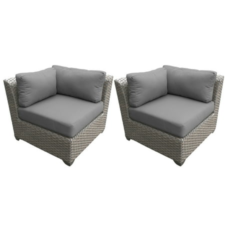 Delacora Tkc-Dpf-Cha055bcsdb Florence 2 Pack 35  Wide Wicker Outdoor Accent Chai