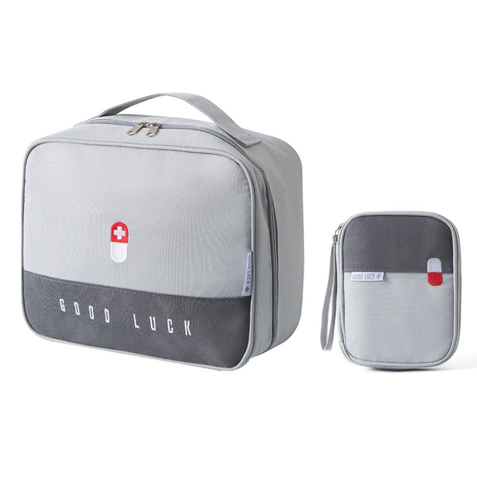 Riwcyla Portable Medicine Bags Waterproof Medicine Storage Bag Empty Bag Travel First Aid Kit for Home Office Travel Use, 2 Packs