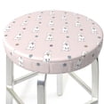 thumbnail image 3 of KLL Cute Poodle Dog Round Bar Chair Cushion Cover 14 inch ,Bar Stool Protector with Elastic, Soft Washable, 3 of 6