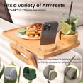 thumbnail image 2 of Danfoxer Bamboo Couch Arm Tray with Cup Holder and Cell Phone Holder，3 in 1  Folding Sofa Tray for Drinks,Snacks,Phone,Remote Control, 2 of 7