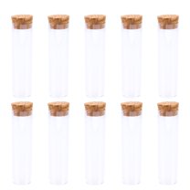 Worgeous Plastic Test Tube with Wooden Plugs for Storaging Use Great for Science Experiments 10 Pieces