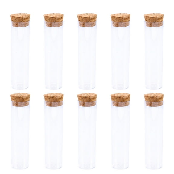 Worgeous Plastic Test Tube with Wooden Plugs for Storaging Use Great for Science Experiments 10 Pieces