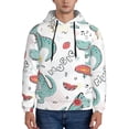thumbnail image 2 of Bingfone Music Lover Dinosaur Men'S Drawstring Hoodie Long Sleeve Pocket Sweatshirts-Small, 2 of 9