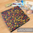 thumbnail image 4 of FORMRS 3 Ring Photo Album 4"x6" Self Adhesive Large Capacity PU Leather Cover, Yellow Floral, 4 of 8