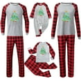 thumbnail image 5 of Mifsaly Family Christmas Pajamas Matching Sets 2025 Xmas Tree Santa Print Pjs 2 Piece Long Sleeve Pullover Sleepwear & Plaid Wide Leg Sleep Pants with Pockets Holiday Festival Loose Homewear, 5 of 5