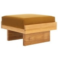 thumbnail image 4 of SAFAVIEH Tarilynn Mid-Century Velvet Ottoman, Mustard/Natural, 4 of 10