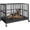 Black-46.9"L x 29.3"W x 32.2"H, variant on 38 in Heavy Duty Dog Crate Steel Escape Proof, Indoor Double Doors and Lockable Wheels,Removable Tray, for Small and Medium Dog Breeds