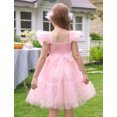 thumbnail image 2 of IBTOM CASTLE Toddler Kids Girls Butterfly Dress Sparkle Tulle Ruffle Sleeve Wedding Formal Birthday Pageant Shoot Dresses 5-6 Years Pink, 2 of 7