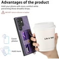 thumbnail image 5 of Phone Case for Samsung Galaxy S22 Ultra 5G Wallet Cover with Tempered Glass Screen Protector Slim Stand Credit Card Holder Slot Leather Cell S22ultra 22S S 22 S22ultra5g 6.8 Women Men Purple, 5 of 7