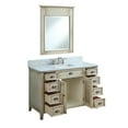 thumbnail image 3 of Benton Collection 46" Distressed Beige Farmhouse Bathroom Vanity with White Marble Top, 3 of 8