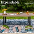 thumbnail image 3 of SUMMIT LIVING 7-Piece Textilene Outdoor Patio Dining Set with 2 Swivel Chairs, 4 Fixed Chairs & 99” Large Wood-Grain Extendable Table for 6-8 Person, Grayish-brown, 3 of 19