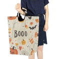 thumbnail image 4 of Yayeee Freestanding Laundry Hamper with Handle Collapsible Large Storage Basket for Clothes, Halloween Cute Pumpkins, 4 of 7
