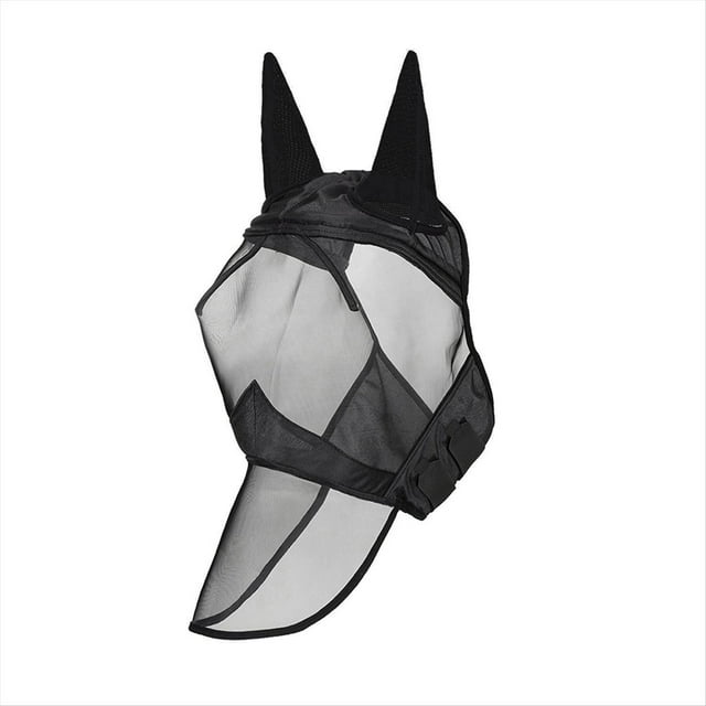 Máscara Antimoscas para Caballos, Súper Cómoda, con Protección UV Ajustable y Transpirabilidad, con Orejas.