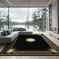 thumbnail image 2 of ODIKA 8'x10' Washable Area Rug Greek Glam Key Border Sparkle Sunburst Round Symmetrical Shimmer for King Size Bedroom Under Bed, Master Suite, Non-Shedding, Easy Care, 2 of 7