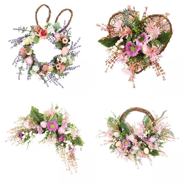 4 Uds. de huevos de Pascua, de huevos para interiores y exteriores, primavera Soledad corona de pascua