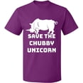 thumbnail image 2 of OXI T-Shirt - Save The Chubby Unicorn, Basic Casual T-Shirt for Men's and Women Fleece T-Shirt Short Sleeve - Purple X-Large, 2 of 3