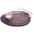 thumbnail image 4 of The Milli Collection Acacia Wood Elongated Chip and Dip Platter Decorative Branch Detail Gold Finish Ideal for Home Restaurant Cafe Bistro Stylish Wood Serving Tray 15.75 x 12.00 x 3.75 inches, 4 of 8
