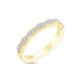 thumbnail image 1 of Round Cut White Natural Diamond Half-Eternity WeddIng Band RIng In 14K Yellow Gold Over SterlIng Silver (0.17 Cttw, I2-I3 Clarity), RIng Size-5, 1 of 5