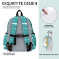 thumbnail image 5 of LightGreen Cartoon Dinosaurs Silhouettes Cute School Backpack with Padded Back and Adjustable Shoulder Straps 13.4"x11"x4.7", 5 of 5