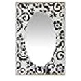 thumbnail image 3 of Infinity Instruments French Country Café Entryway Wall Mirror, Fashionable Modern Easy to Hang Mirror, 24"x16", Black, Silver, 3 of 4