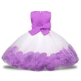 thumbnail image 5 of LYHaoo Infant Girls Sleeveless Prints Dress Custume Dress Dress Show Dress Newborn，Casual Floral Dresses Sizes 4-5 Years Purple, 5 of 5