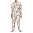 thumbnail image 3 of Naloa Fall Squirrel Men’s Pajamas Set - Long Sleeve Button Down Sleep Shirt and Pajama Bottoms Sleepwear Set-Large, 3 of 7