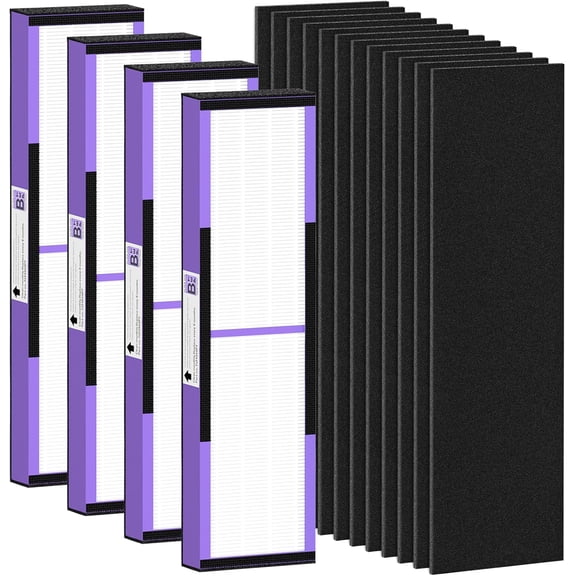 4-Pack FLT4850PT HEPA Filter B Pet Replacement,Compatible with G-Guardian Air Purifier AC4825 AC4825E H13 True HEPA Filters with 8 Activated Carbon Pre-Filters