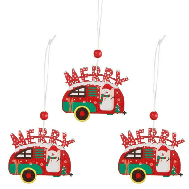Adornos Navideños Creativos De Madera Para Coche, Colgante De Árbol De Navidad, Decoración Para Navidad, Suministros Para Fiestas, Regalos 3 Uds. Cateissary HA043962-02