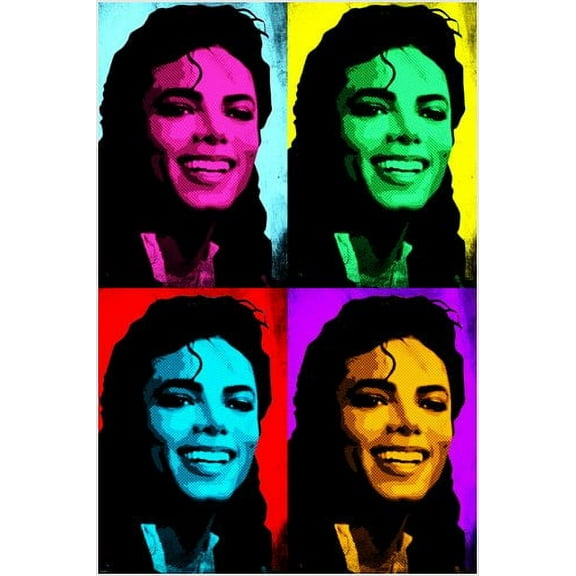 Famous Michael Jackson Singer Multiple Images Pop Art Poster 24" x 0.05" Poster, by HSE USA