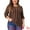 Orange, variant on DARING DIVA Women's Plus Boho Color Block Elastic Cuff Long Sleeve Striped Top 1X Orange