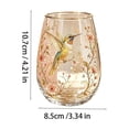 thumbnail image 4 of Gold Rim Stemless Glass Tumbler, 14oz Sunflower Bee Printed Decorative Glass Cup for Tea Wine Water Home Table Decor Gift, 4 of 7