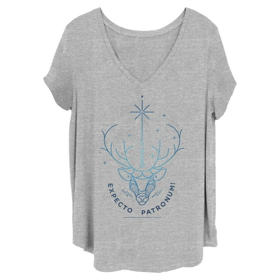 Women's Harry Potter Stag Patronus Line Art Graphic T-Shirt