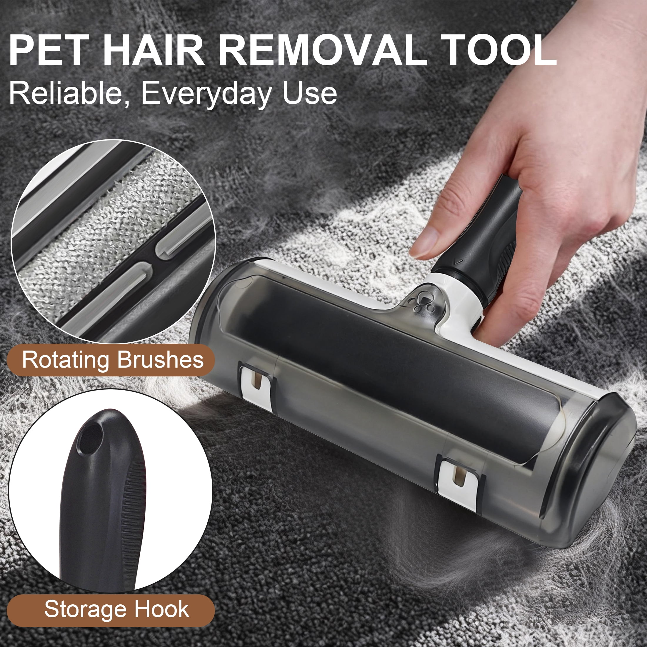 Reusable Pet Hair Remover Roller, No Refills Lint Roller for Dog Cat Fur, Portable Lint Remover for Couch, Carpet, Bedding, Clothes and Car Seat