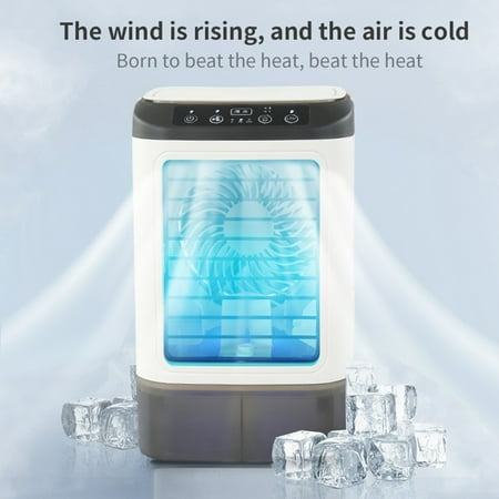 

HKUKY Portable Atmosphere Conditioner With 900ml Large Water Tank Double Mist Spray And 7 Color Lights Personal Atmosphere Conditioner For Bedroom Desk