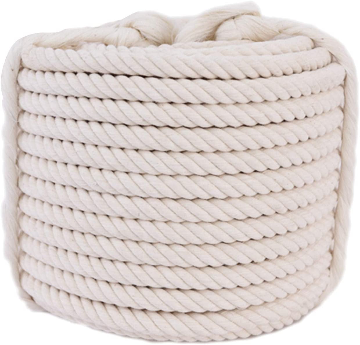 25/50/100 feet 1/2" inch Cotton Twisted Cord Rope Crafts Macrame Artisan String 