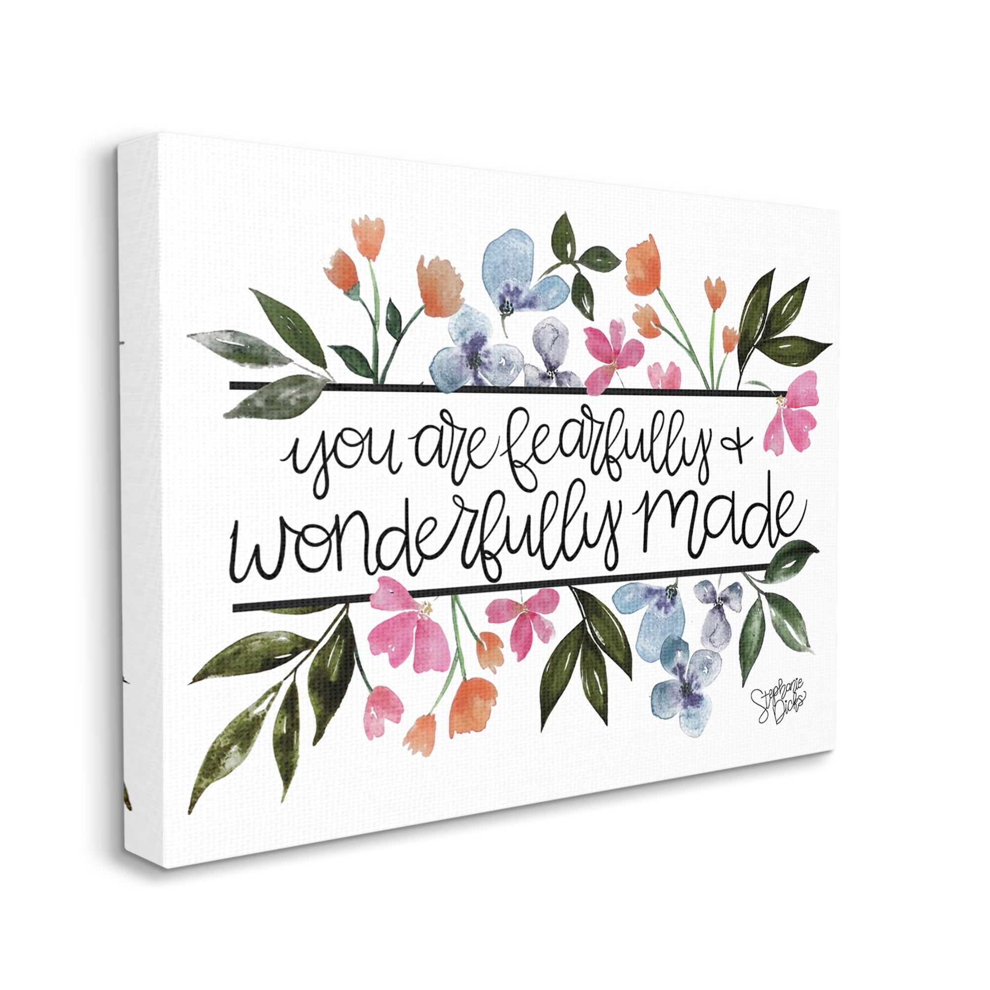Stupell Fearfully & Wonderfully Made Floral Botanical & Floral Painting Gallery Wrapped Canvas Print Wall Art
