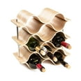 thumbnail image 2 of Asian Home Modern Wood 9 Bottle Wave Wine Rack Freestanding Countertop Bottle Holder for Wine Storage, 2 of 5