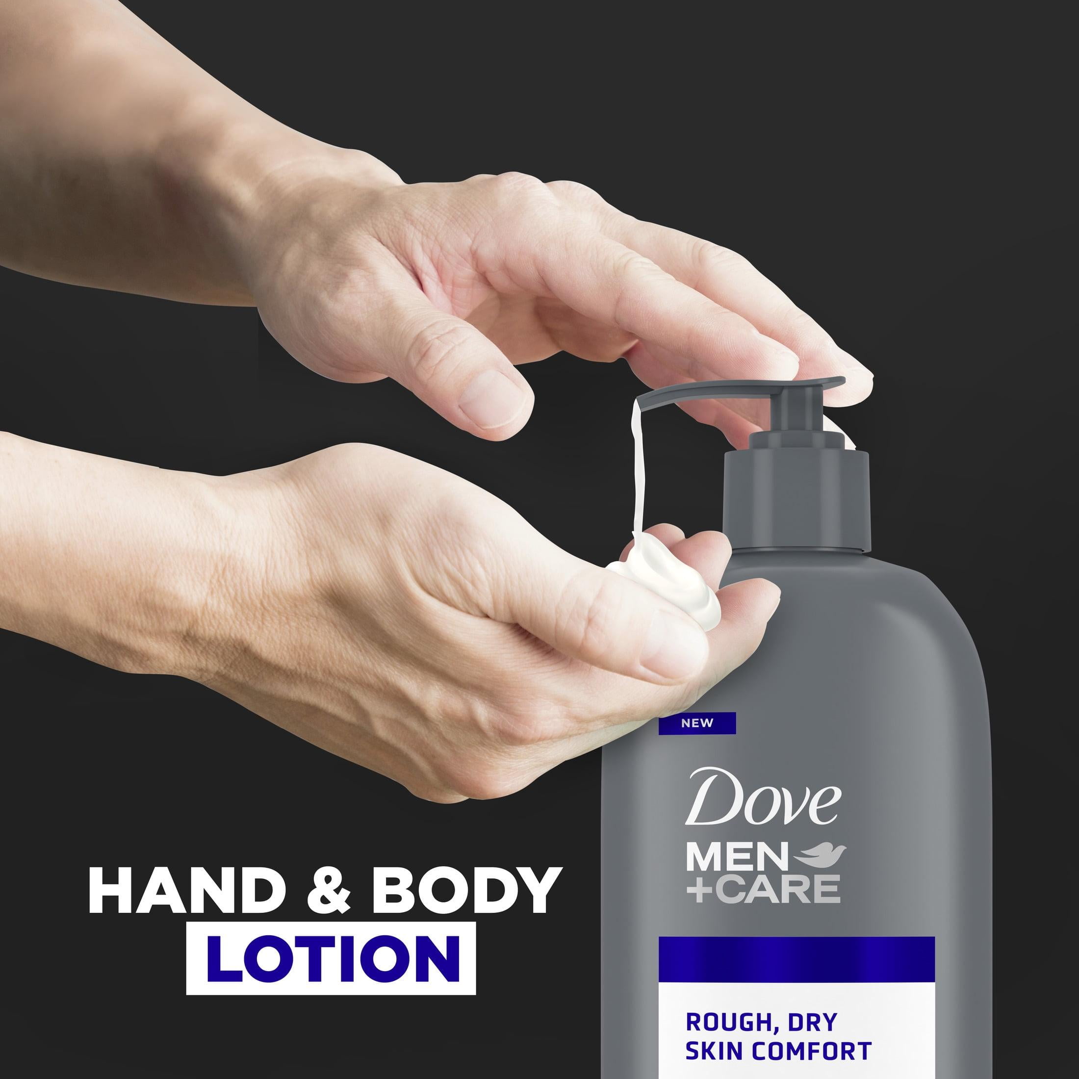 Dove Men+Care Skin Comfort Non Greasy Men's Hand & Body Lotion Dry Skin, Fresh, 13.5 oz