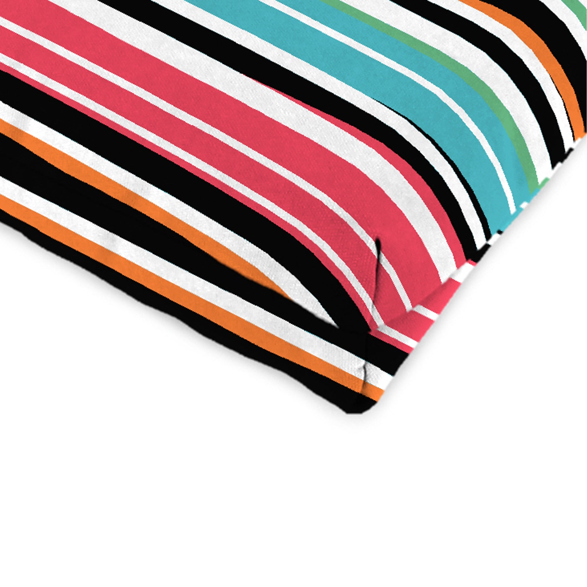 Jordan Manufacturing 43" x 21" Mercer Citrus Multicolor Stripe Rectangular Outdoor Chair Cushion with Ties and Hanger Loop