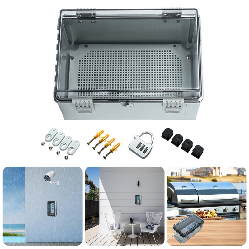 Practical Weatherproof Electrical Box Outdoor Daily Casual Use With Lock And Sturdy ABS Materials for Garden And Patios