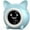 Blue, variant on KEINXS Smart Night Light Digital Kids Alarm Clock with Cat Ears,Also with Indoor Temperature Detect,5 Color Night Light, Dimmer, 8 Nap Timer, Funny Faces, 12/24 H DST, Snooze Time to Wake Alarm