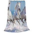 thumbnail image 2 of Honeii Horses Running Through The Water Print Fleece Blanket - Throw Blanket for Bed, Sofa, Couch, Camping, and Travel , Microplush Ultra Soft Warm Blanket-80"x60", 2 of 7