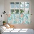 thumbnail image 3 of Teal Red Coastal Tier Curtains 24 Inch Length, Nautical Seahorse Beach Coral Starfish Cafe Short Curtains for Bathroom Over Sink, Small Kitchen Curtain Light Filtering Drapes 2 Panels 27.5"Wx24"L, 3 of 8