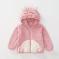 thumbnail image 2 of BFHHYA Toddlers Girls Boys Fuzzy Fleece Hooded Jacket Zip-Up Cartoon Cute Jacket Warm Soft Outerwear for Indoor Play & Short Neighborhood Runs(0-3Y), 2 of 9