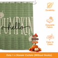 thumbnail image 3 of Green Fall Pumpkins Shower Curtains for Bathroom, Thanksgiving Autumn Modern Plaid Waterproof Fabric Shower Curtain, Decorative Bathroom Curtain for Bathtub, 72"x84", No Hooks Included, 3 of 9